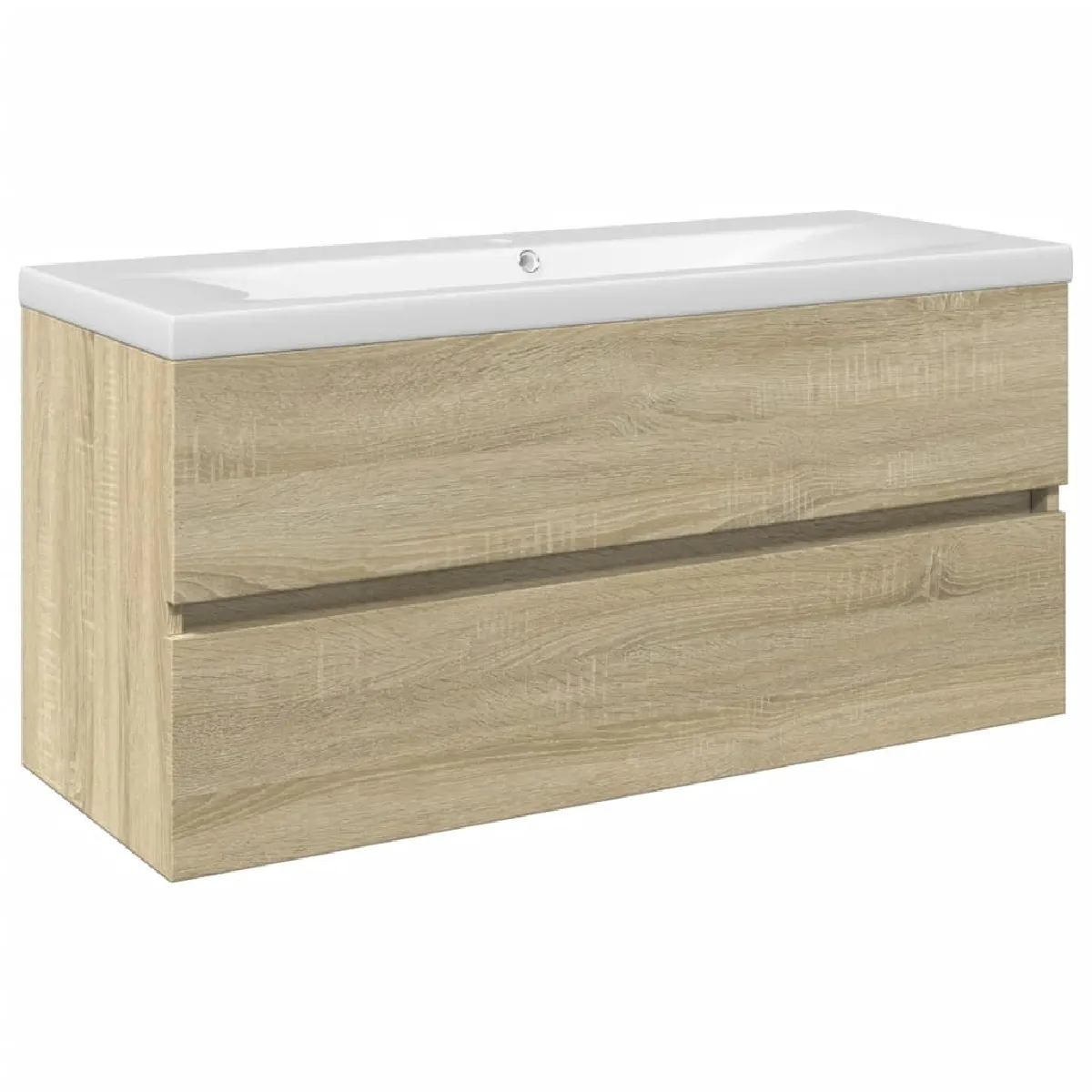 Vidaxl Meubles Bain 2pcs Céramique et Bois Ingénierie