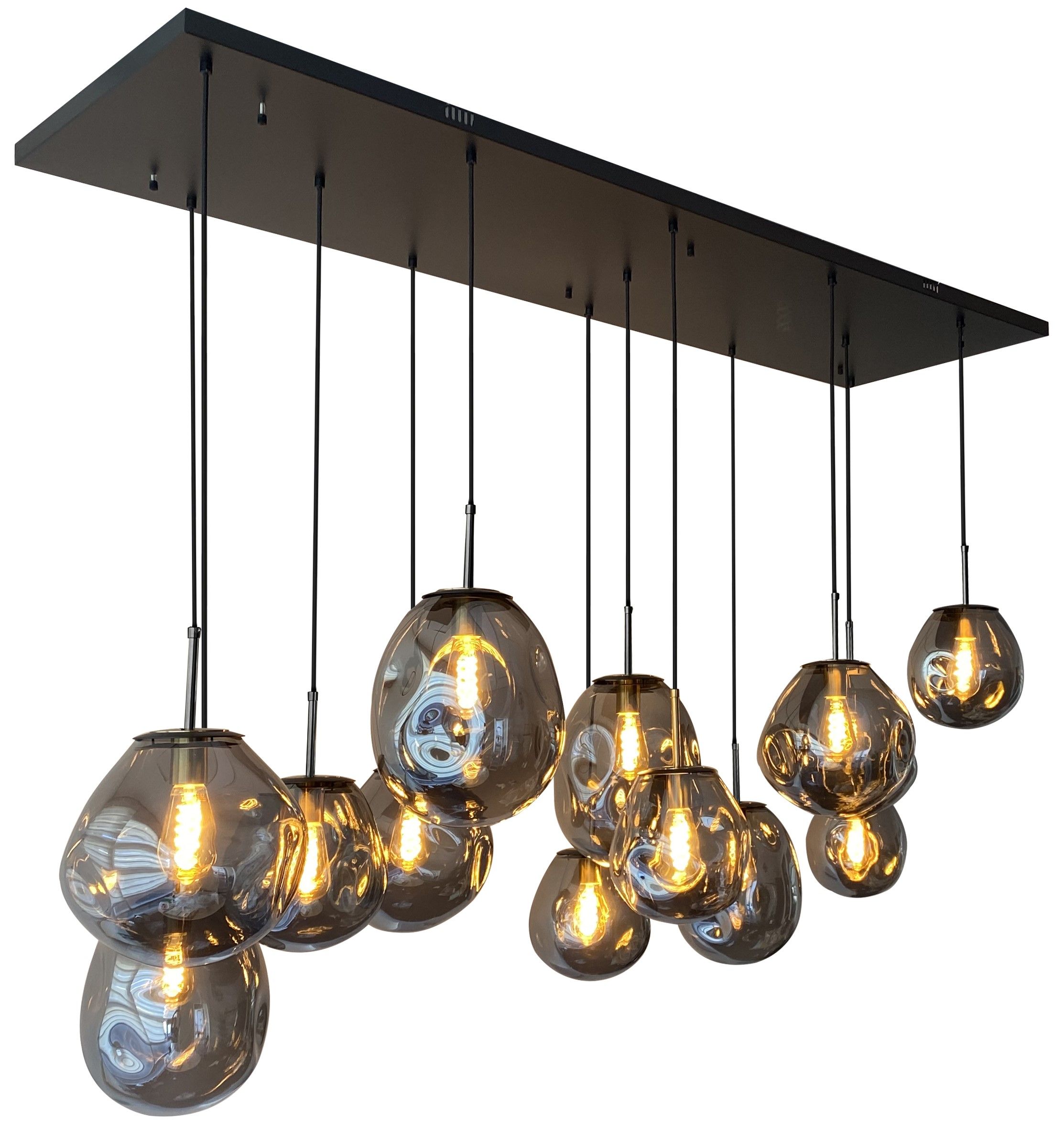 Hanglamp 13-lichts Smoked Boaz B180 x D50 cm