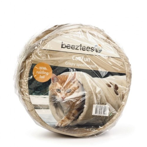 Túnel de brinquedo para gato bege