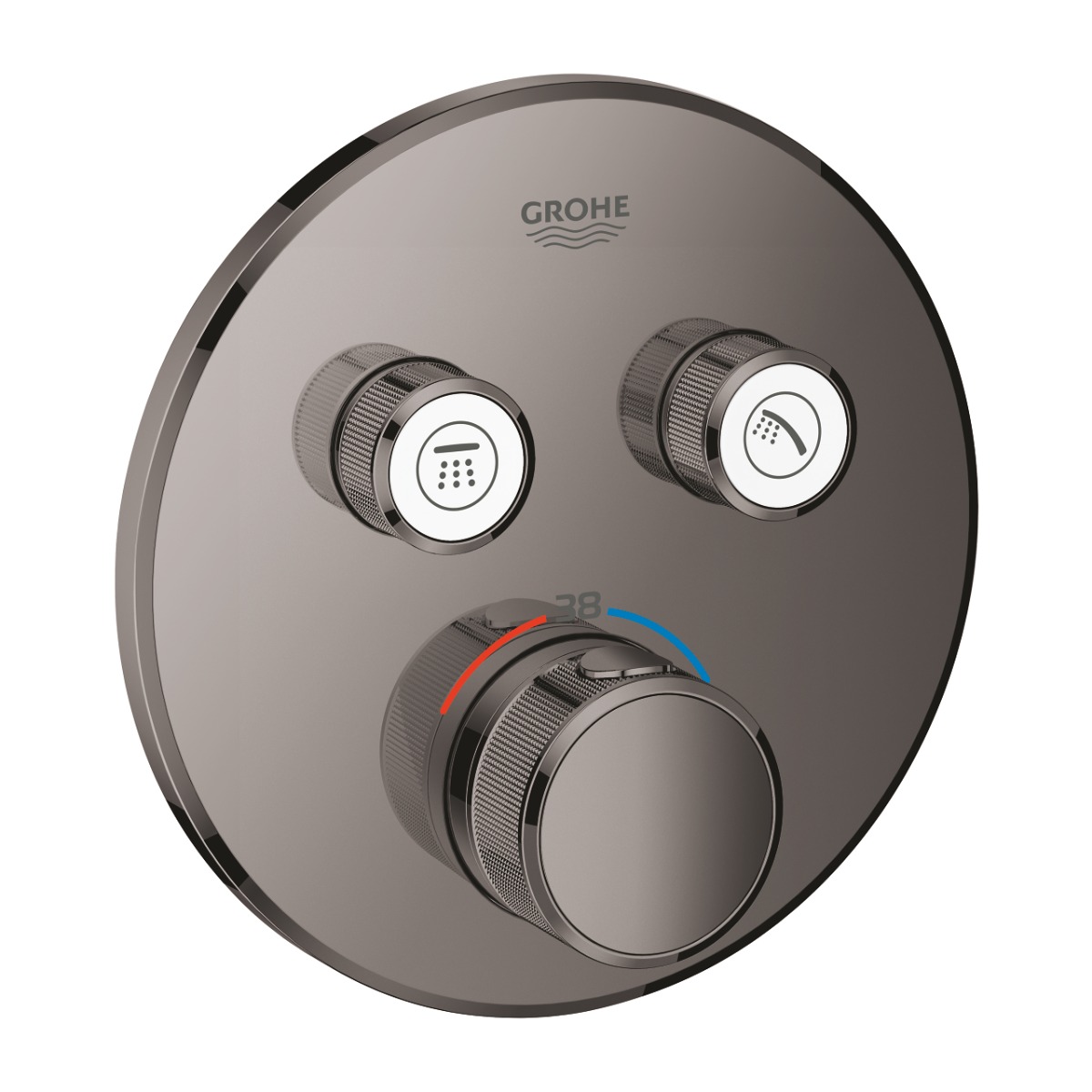 Grohe Grohtherm SmartControl thermostaat met omstel 2-weg rond hard graphite