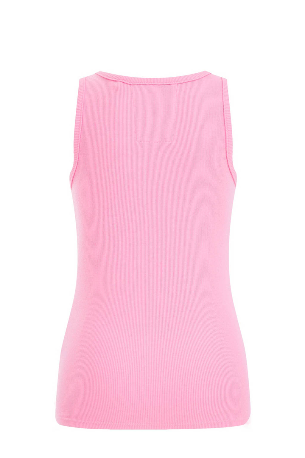 WE Fashion ribgebreidetop roze