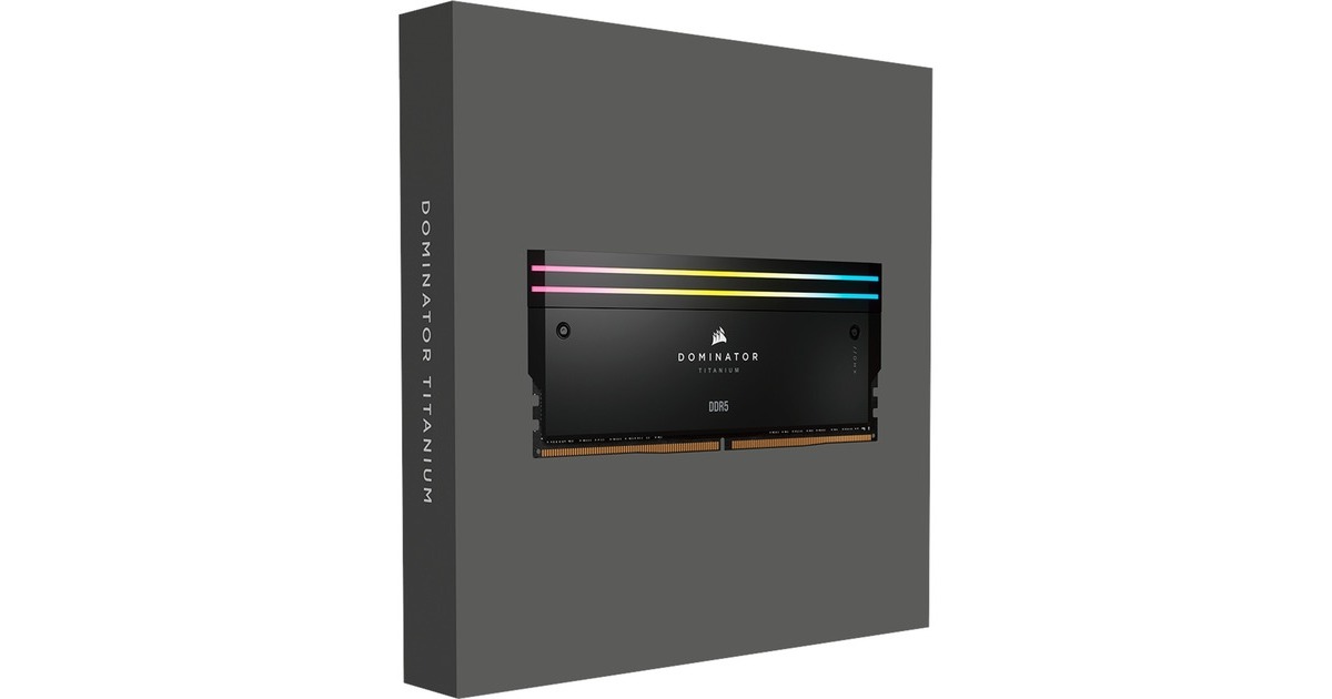Corsair64 GB DDR5-6400 Kit werkgeheugen  (Zwart, CMP64GX5M2B6400C32, Dominator Titanium RGB, XMP)