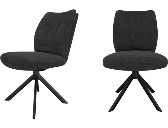 CONCEPT1 - Chaise Lot de 2C. Peter pivotante gris Anthracite
