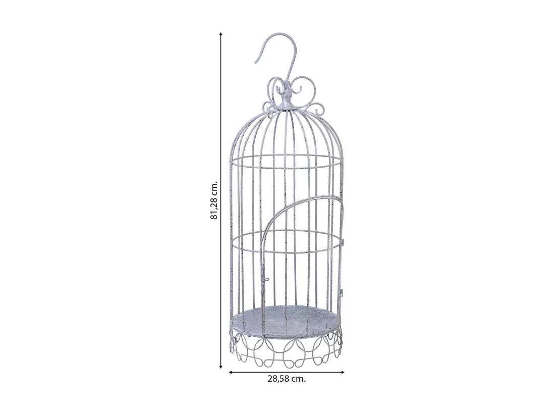 Cage décorative en métal 28,58x28,58x81,28h cm