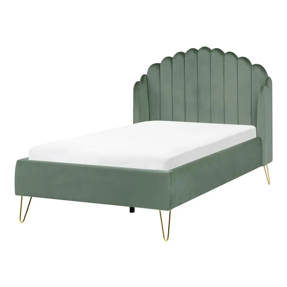 AMBILLOU - Tweepersoonsbed - Groen - 120 x 200 cm - Fluweel