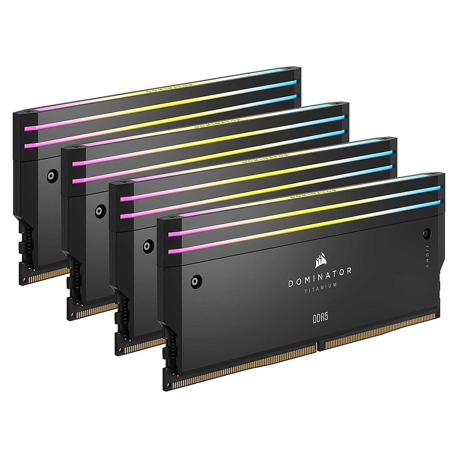 Corsair Dominator Titanium RGB Black - 4 x 16 Go (64 Go) - DDR5 6400 MHz - CL32