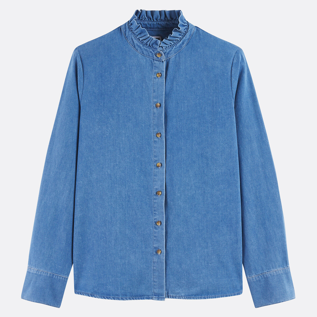 COLEÇÃO LA REDOUTE<br>Camisa com gola vitoriana e mangas compridas