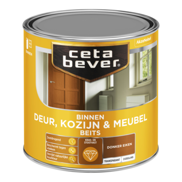 CetaBever Deur, Kozijn & Meubelbeits zijdeglans transparant donker eiken 250 ml