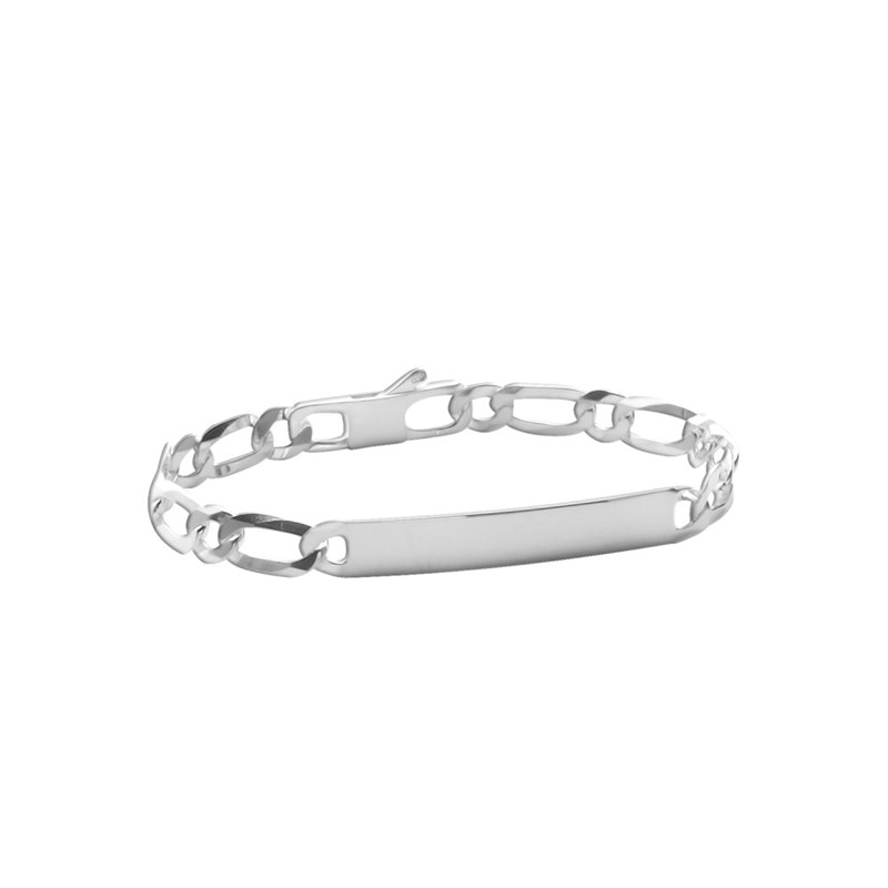 Gourmette Homme - Argent 925 - Cheval alternée 1+1 - Largeur : 6 mm - Longueur : 18 cm