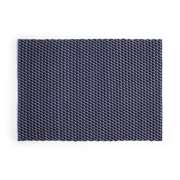 HAY - Channel Teppich, 50 x 80 cm, blau / weiss