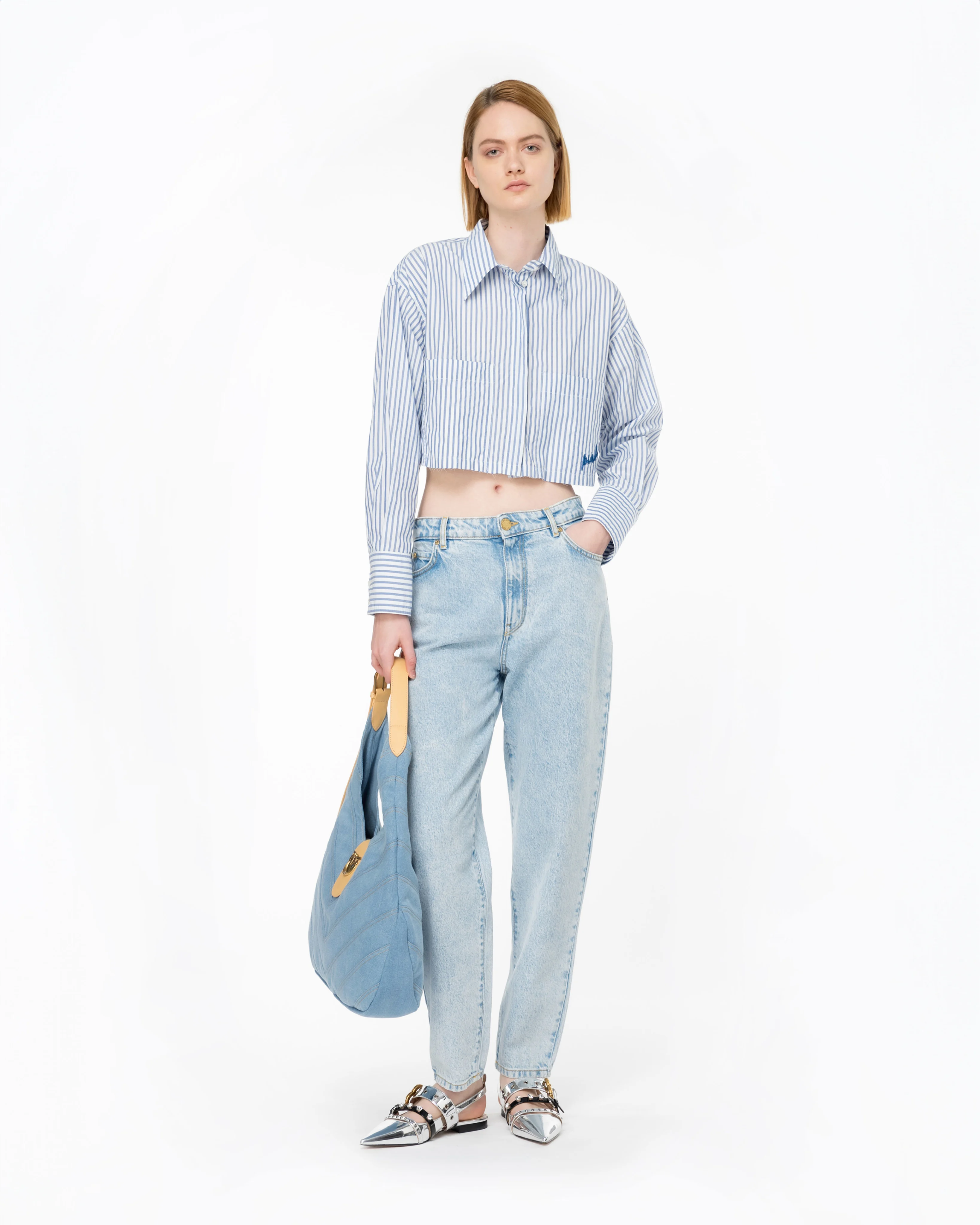 Chemise courte à rayures | Multicolore