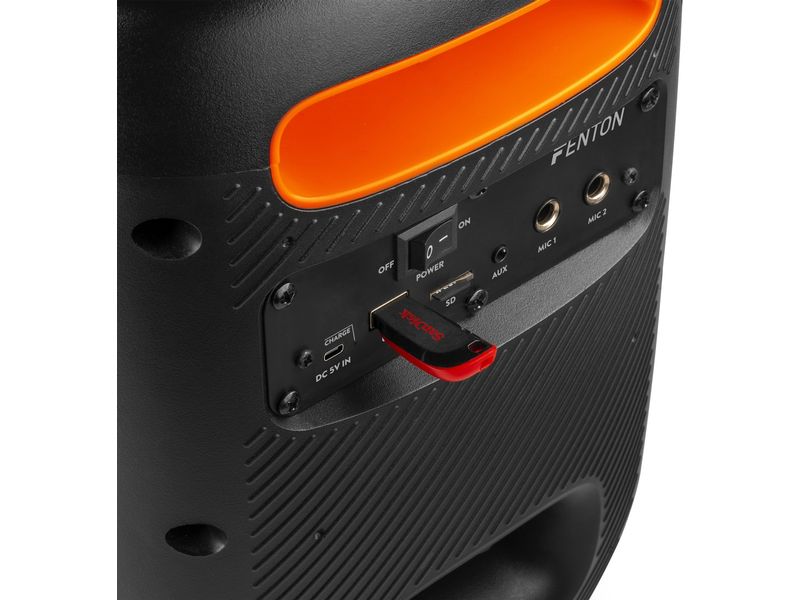 Fenton Bluetooth Speaker Track160 Schwarz Tragbarer Bluetooth-Party-Lautsprecher