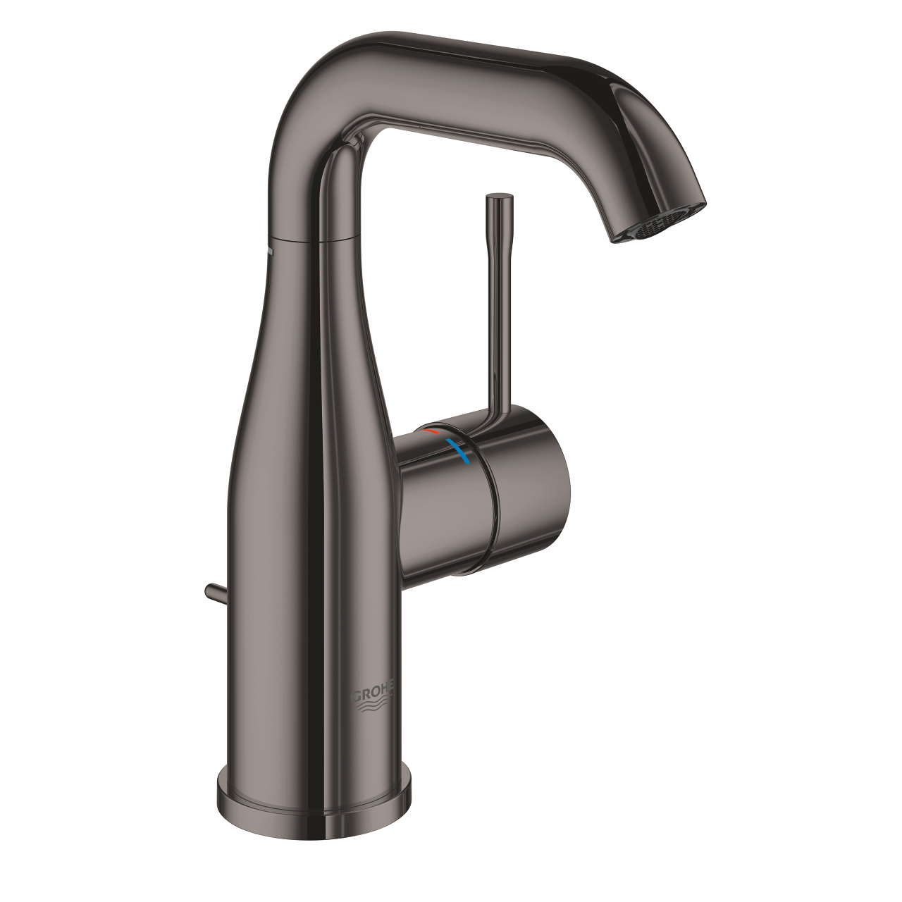Grohe Essence New wastafelkraan M-size met hoge draaibare uitloop cartouche hard graphite