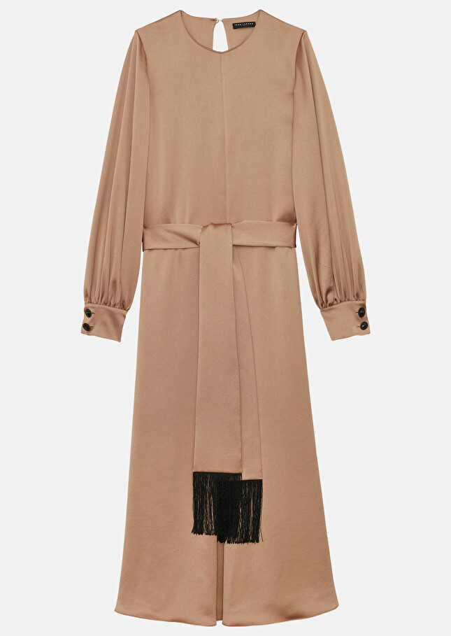 Robe Rosalbamarron en satin fluide