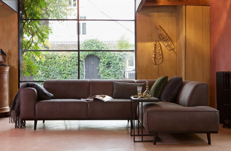 WOOOD Statement hoekbank rechts, velvet warm groen