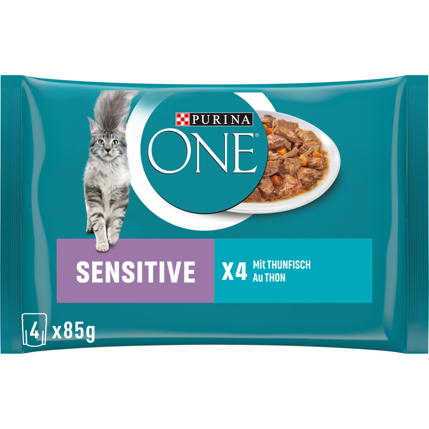 Purina ONE Katzenfutter Sensitive Thunfisch 4x85g