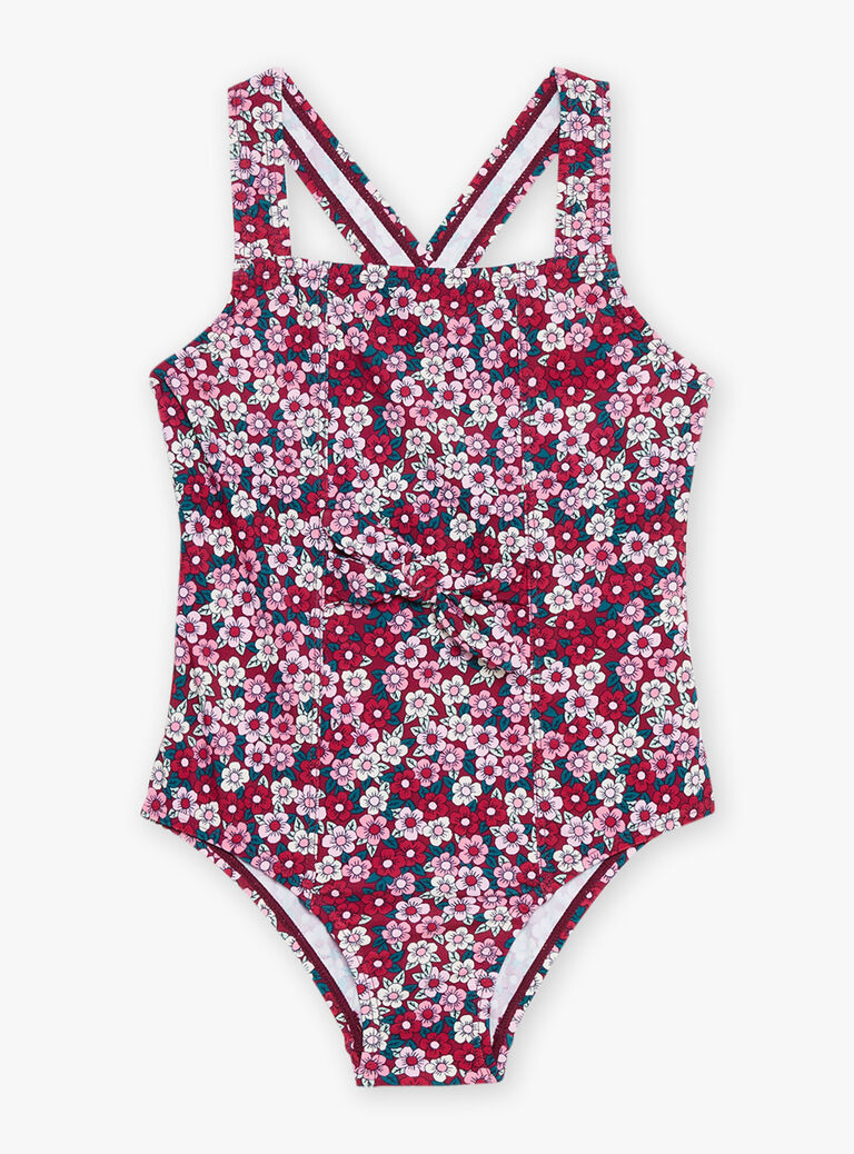 Maillot de bain 1 pièce cassis à imprimé fleuri