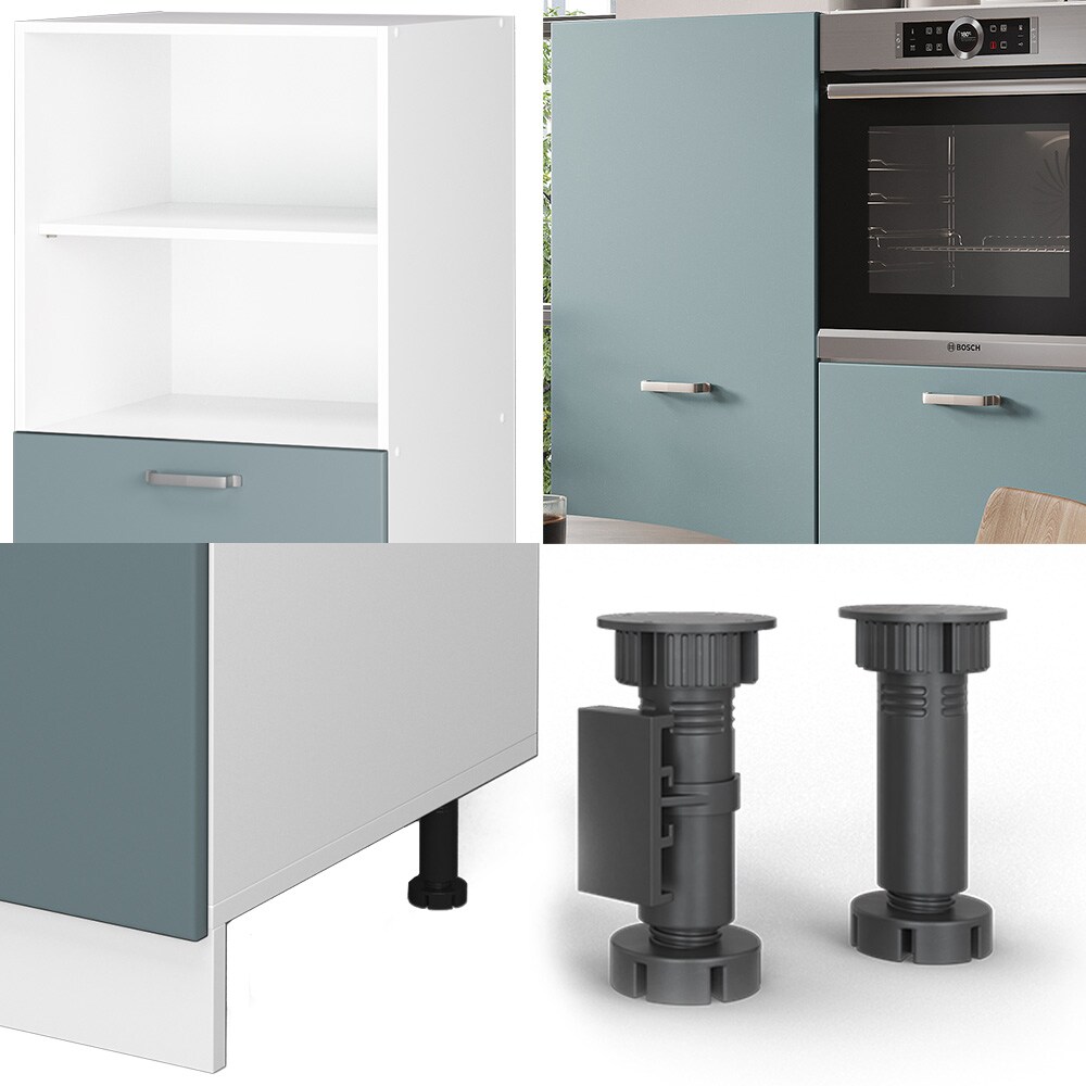 Vicco Küchenzeile R-Line Solid Weiß Blau Grau 180 cm modern Küchenschränke Küchenmöbel