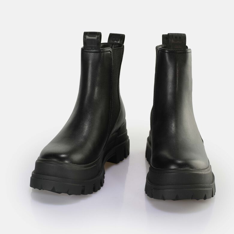 Aspha Chelsea Mid Bottines vegan, noirnoir