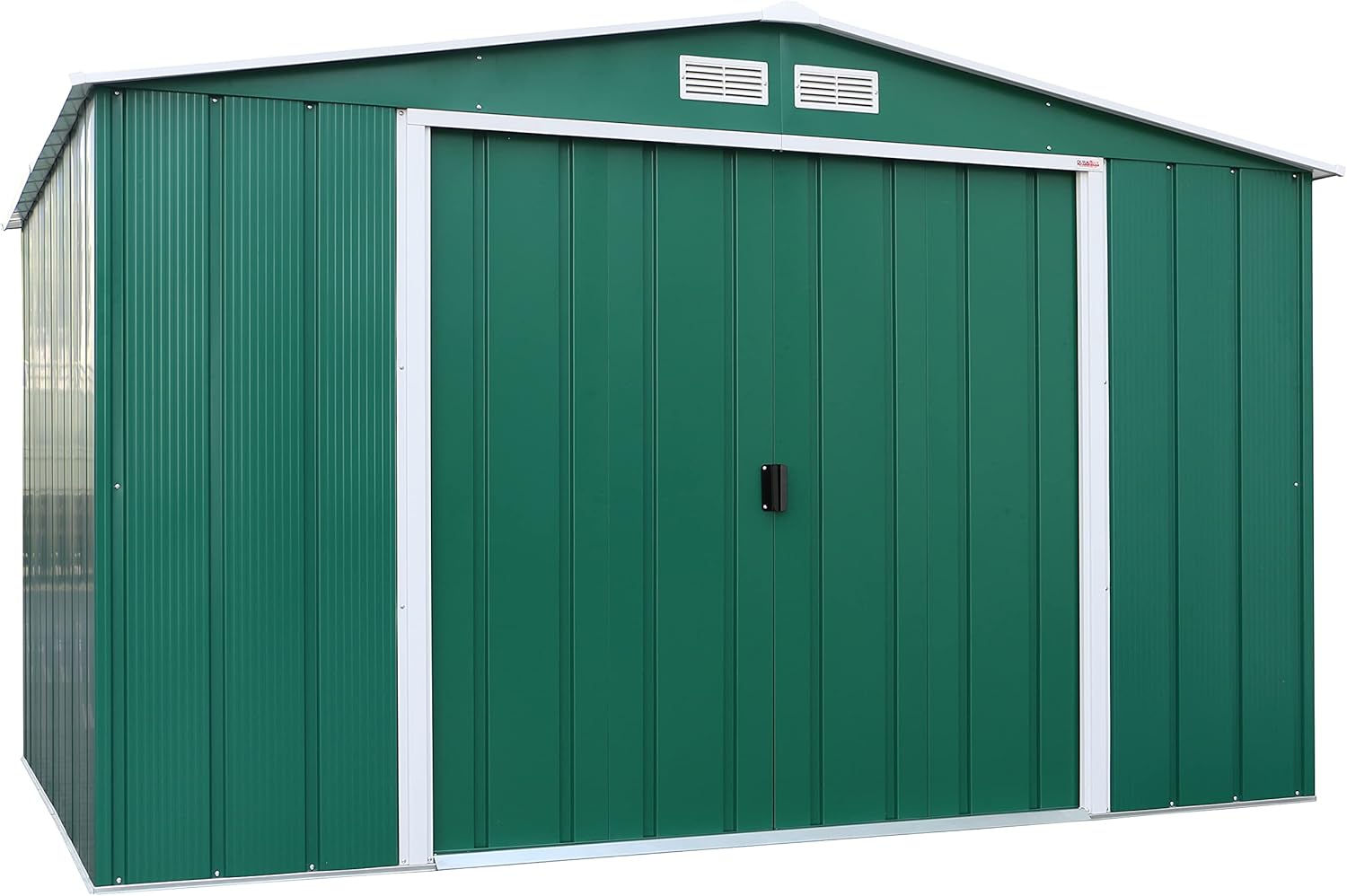 Duramax ECO 10 x 8 (7.28 m²) Abri de Jardin en Métal Galvanisé à Chaud, Abri de Stockage d'Outils, Structure de Toit Renforcée, Abri en Métal Sans Entretien, Vert