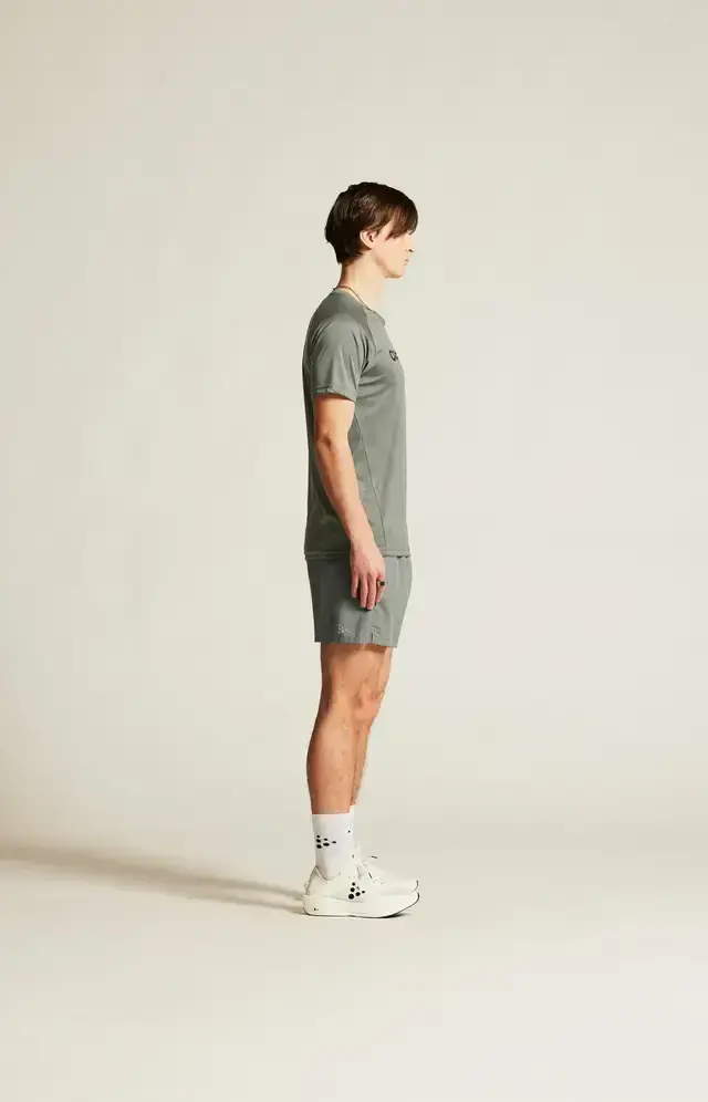 Craft CORE Unifly Logo Hardloopshirt Korte Mouwen Grijs/Groen Heren