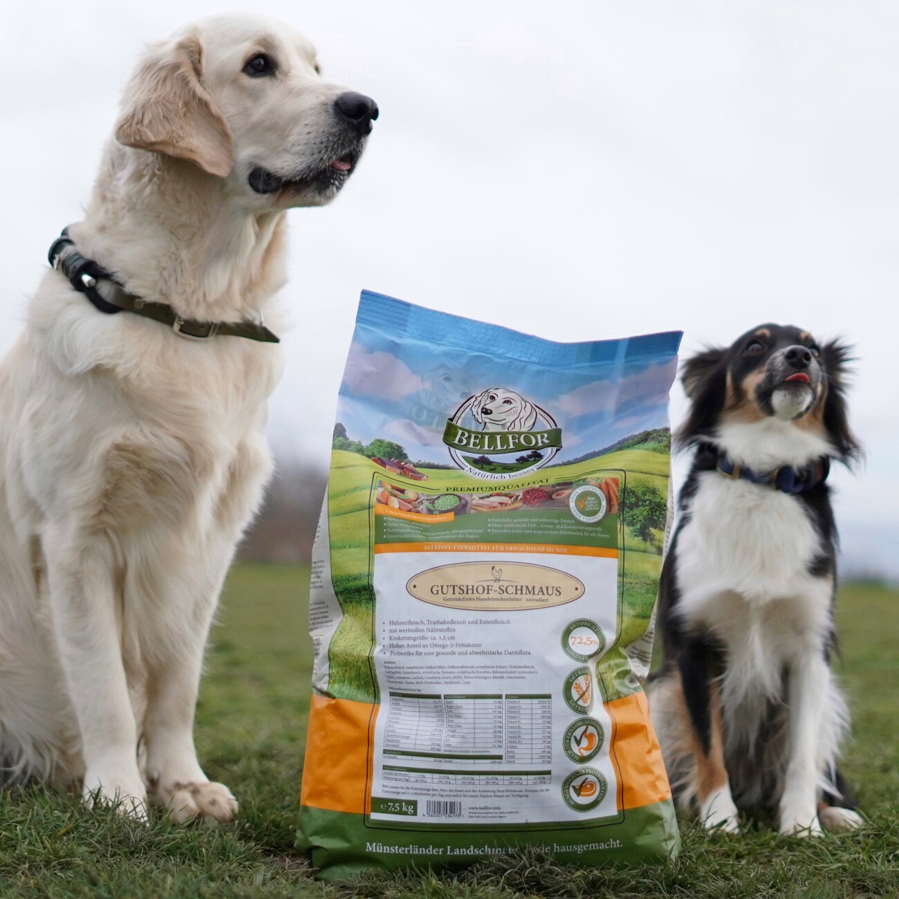 Bellfor Trockenfutter für Hunde mit Huhn, Truthahn und Entenfleisch - 7,5 kg
