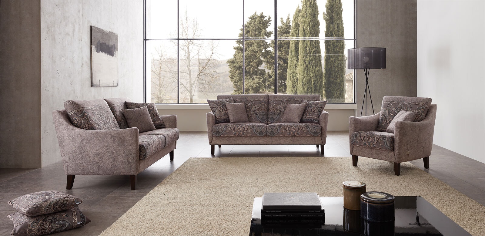 SCHRÖNO Sofa 2,5-Sitzer ANCONA anthrazitgrau