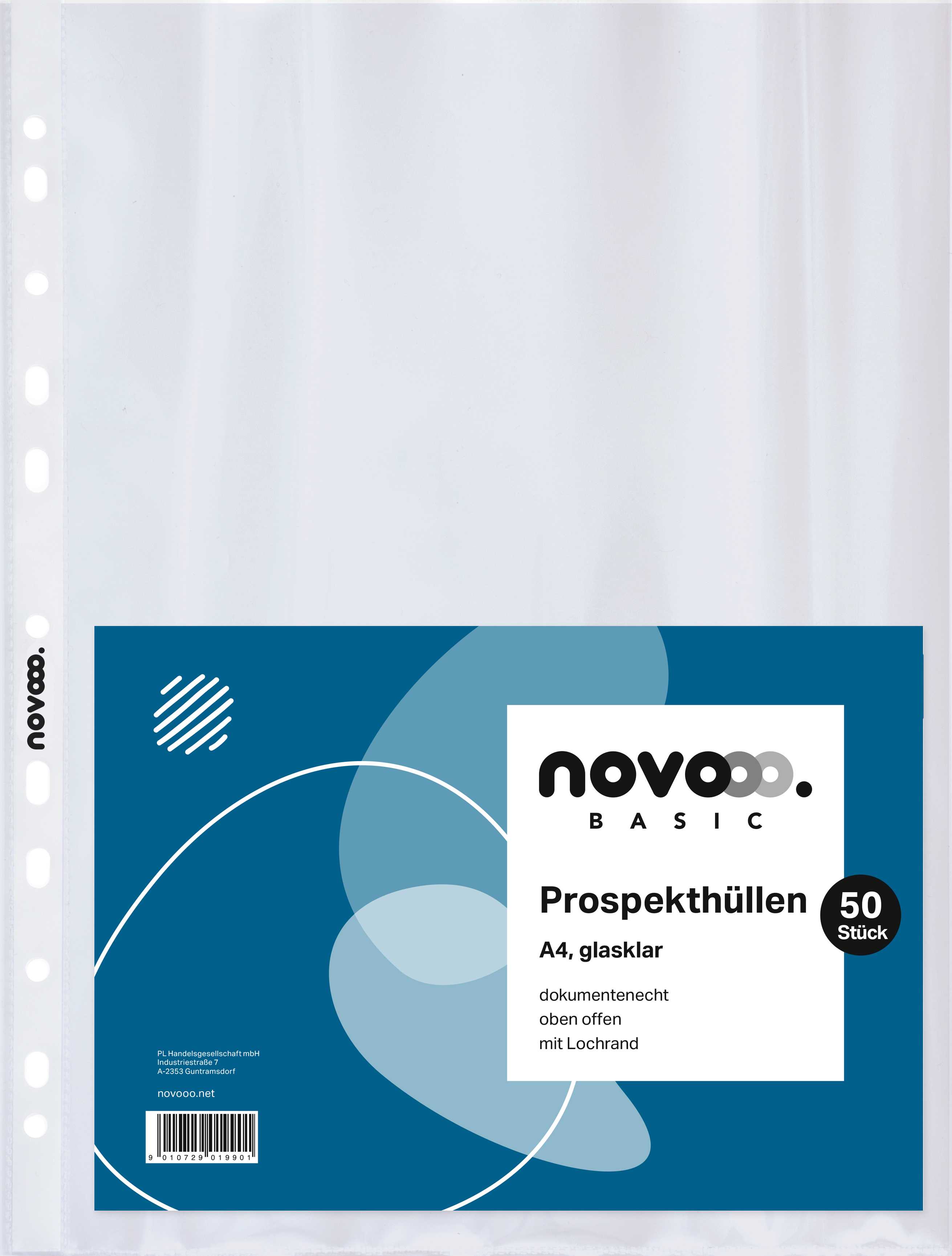 novooo Prospekthüllen 50 Stück DIN  A4 glasklar