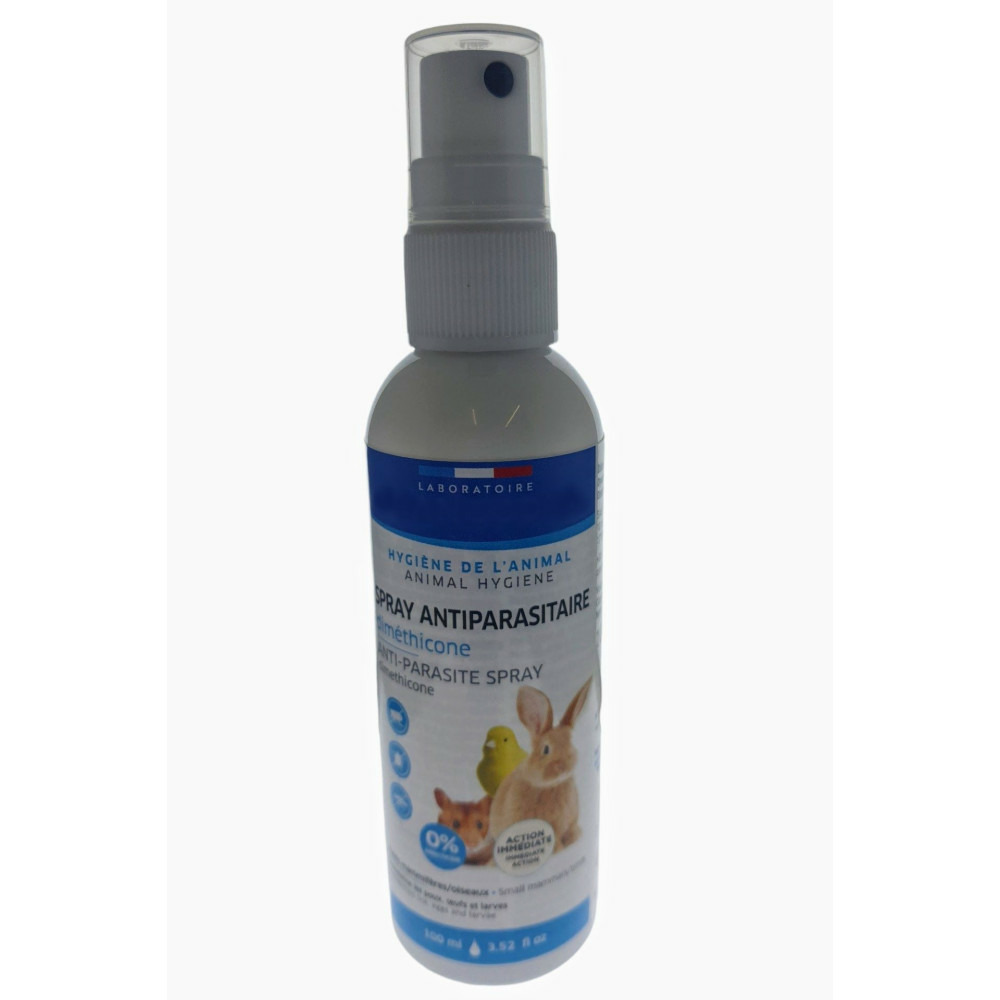 Spray antiparasitaire diméthicone pour petits mammifères et oiseaux domesti