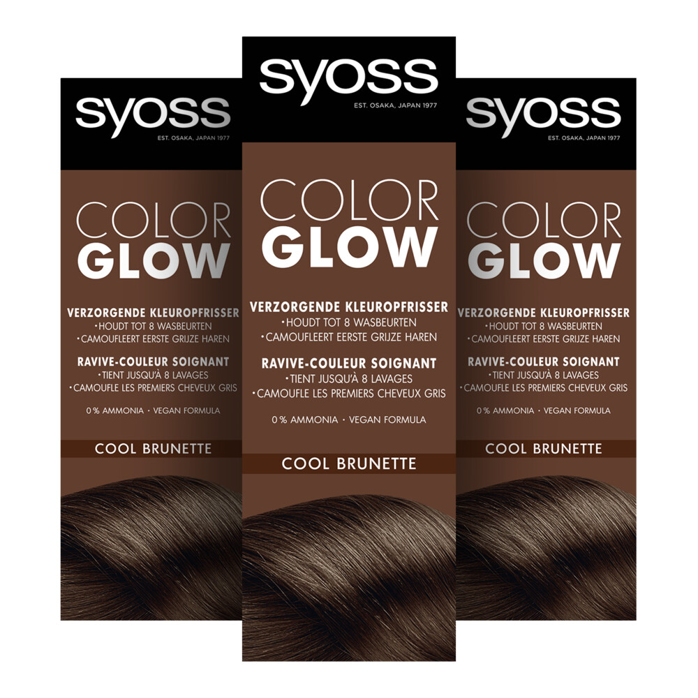 3x Syoss Color Glow Kleuropfrisser Cool Brunette100 ml