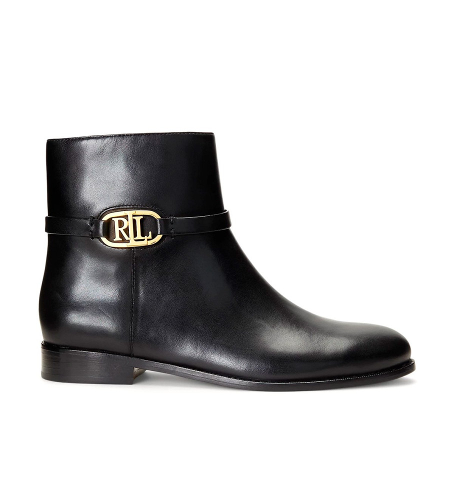 Botas de tornozelo Ralph Lauren Briela em couro preto