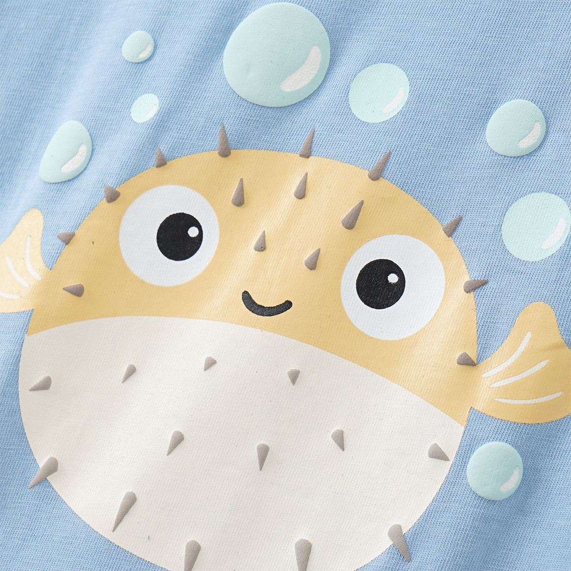 Topolino Kinder T-Shirt mit Kugelfisch-Motiv hellblau