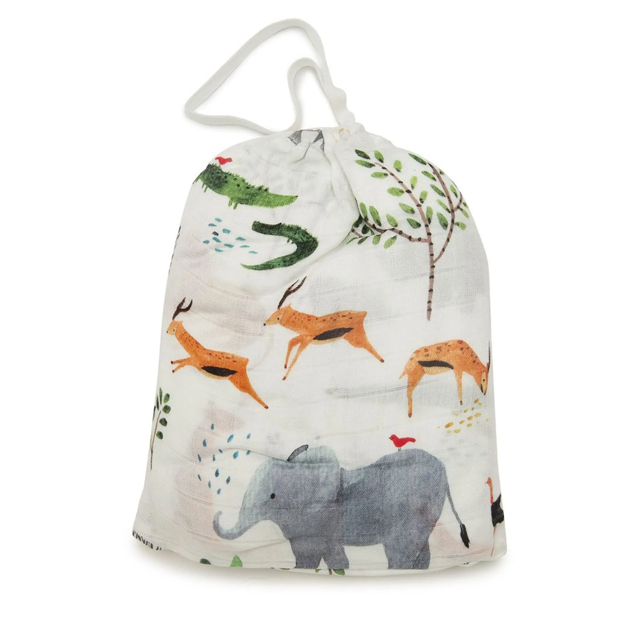 Loulou Lollipop Drap Contour pour Lit de Bébé - Mousseline Bambou Safari