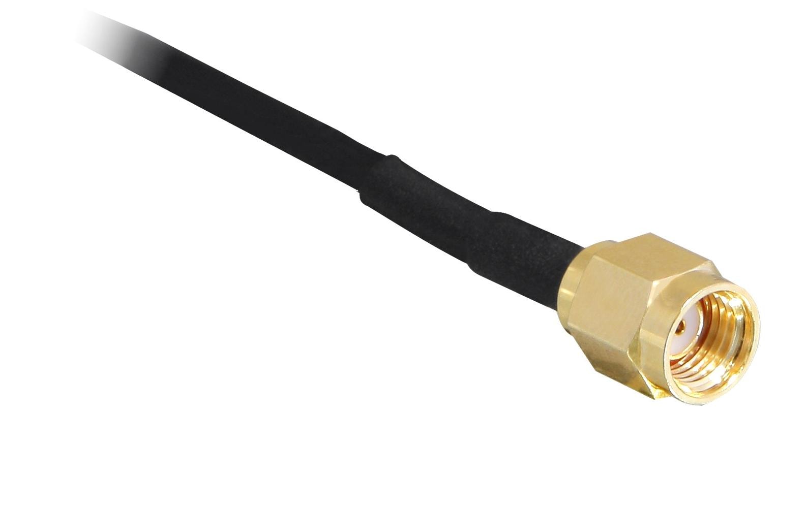 WLAN-Antenne RP-SMA, 30cm RP-SMA 6.5 dBi RundstrahlDelock 2.4Ghz WLAN Antenne mit RP-SMA Anschluss, 6.5 dBi omnidirektional Gelenk mit magnetischem Standfuss