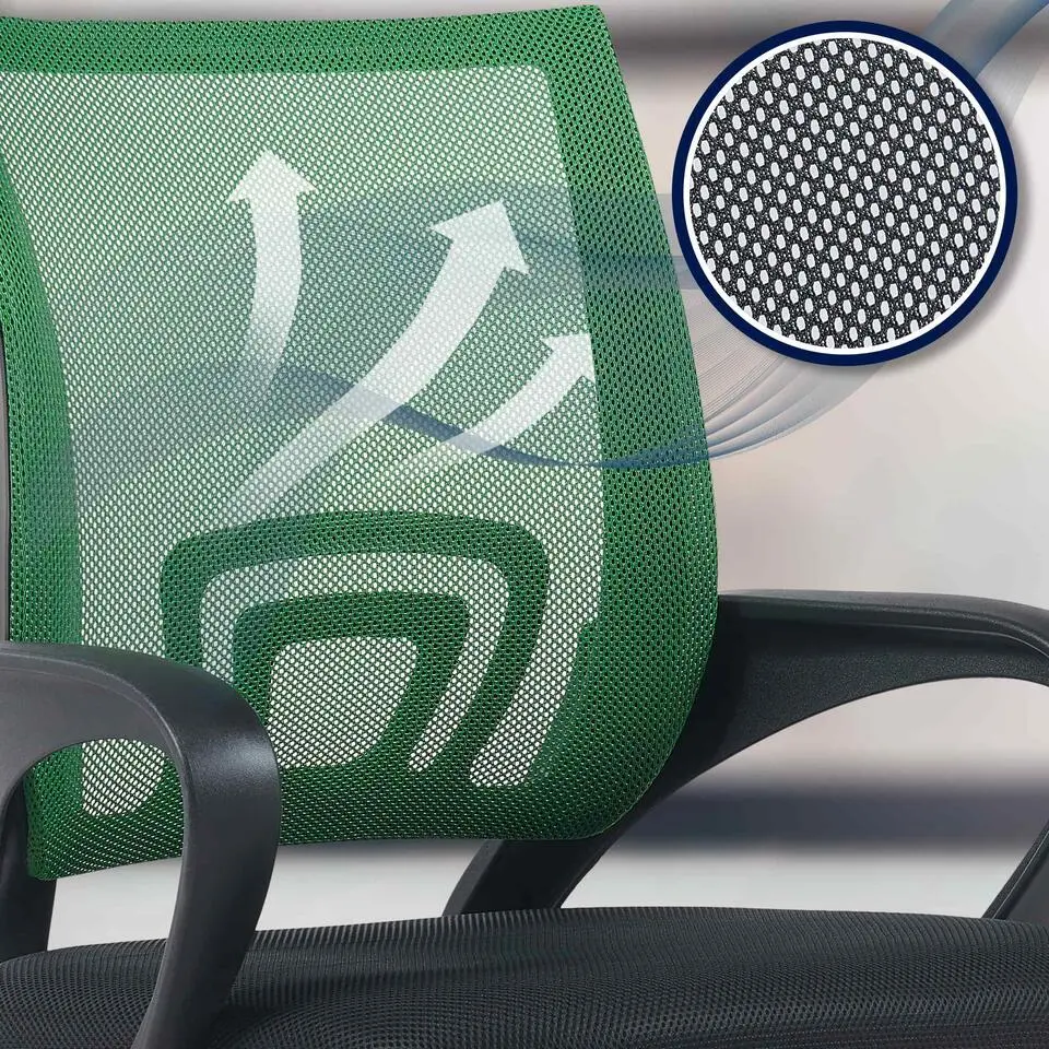 CLP Bureaustoel Genius zwart Frame - Kunstleer - groen