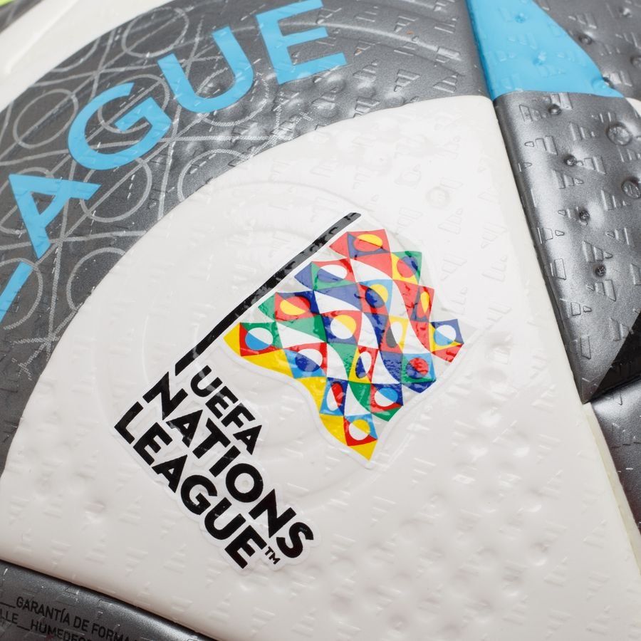 adidas Ballon Pro UEFA Ligue des Nations - Blanc/Argenté/Argenté