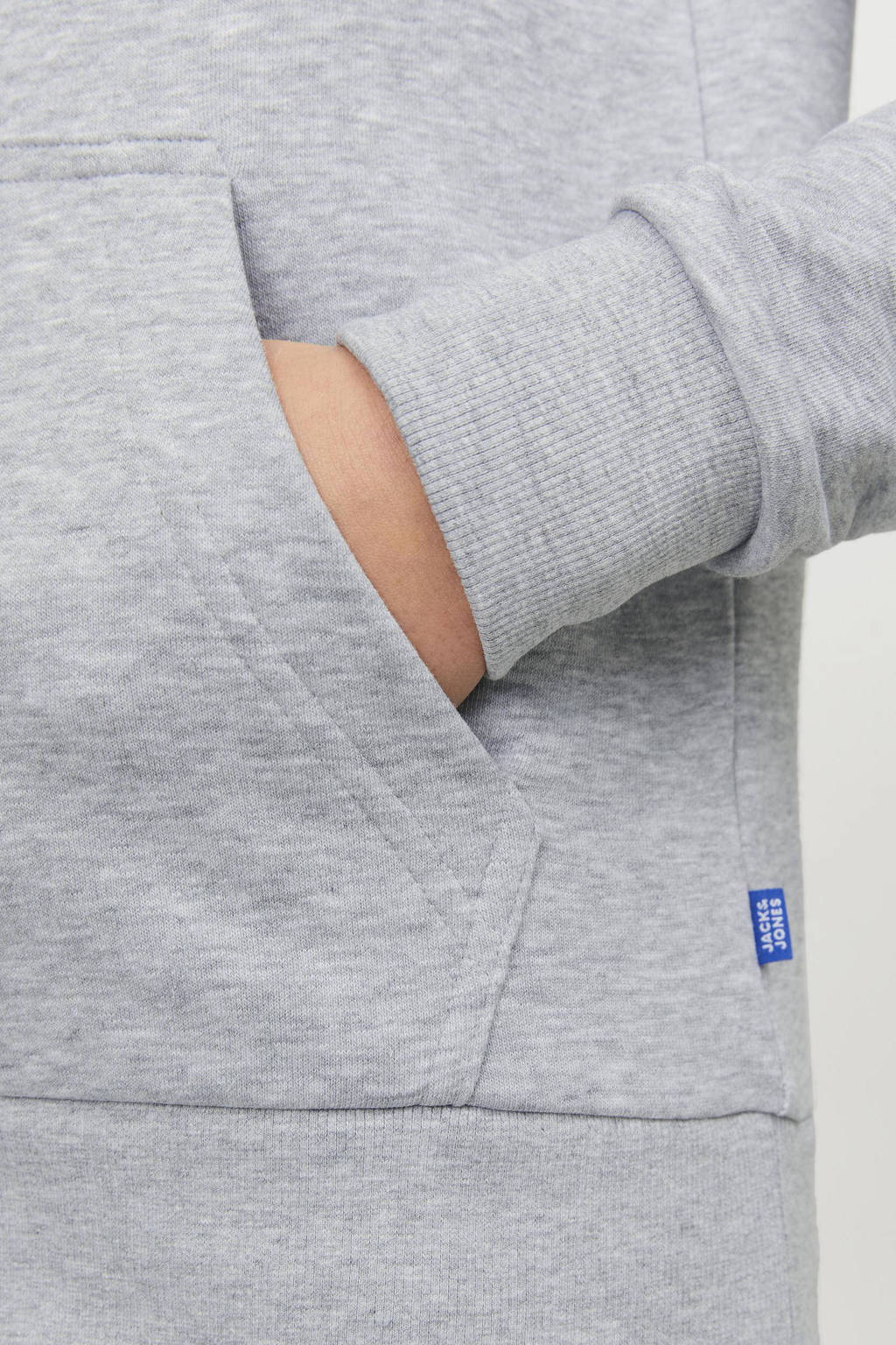JACK & JONES hoodie JJEBRADLEY SWEAT HOOD NOOS JNR grijs melange
