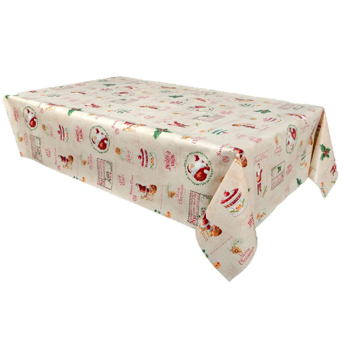 CPM Nappe Cirée SANTA CLAUS Écru