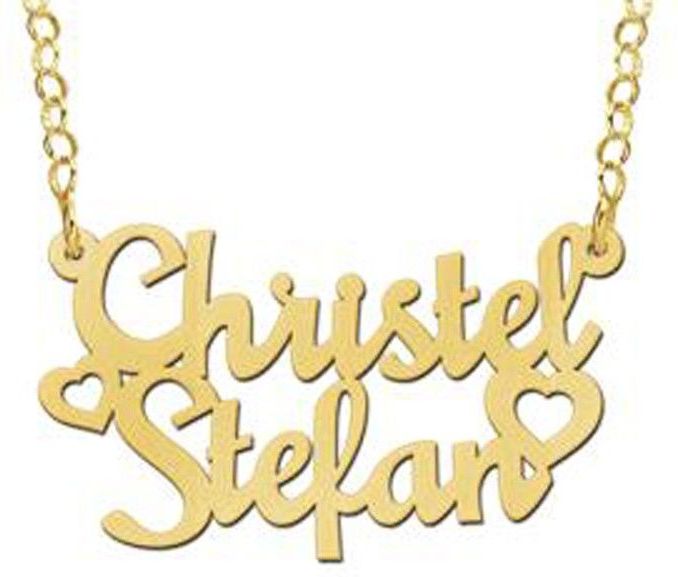 Dubbele naamketting goud Names4ever Christel-Stefan