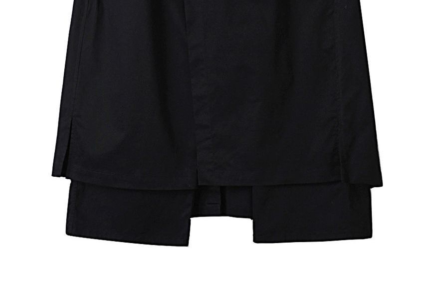 SIMPLE BLACK - Asymmetrische broek met wijde pijpen