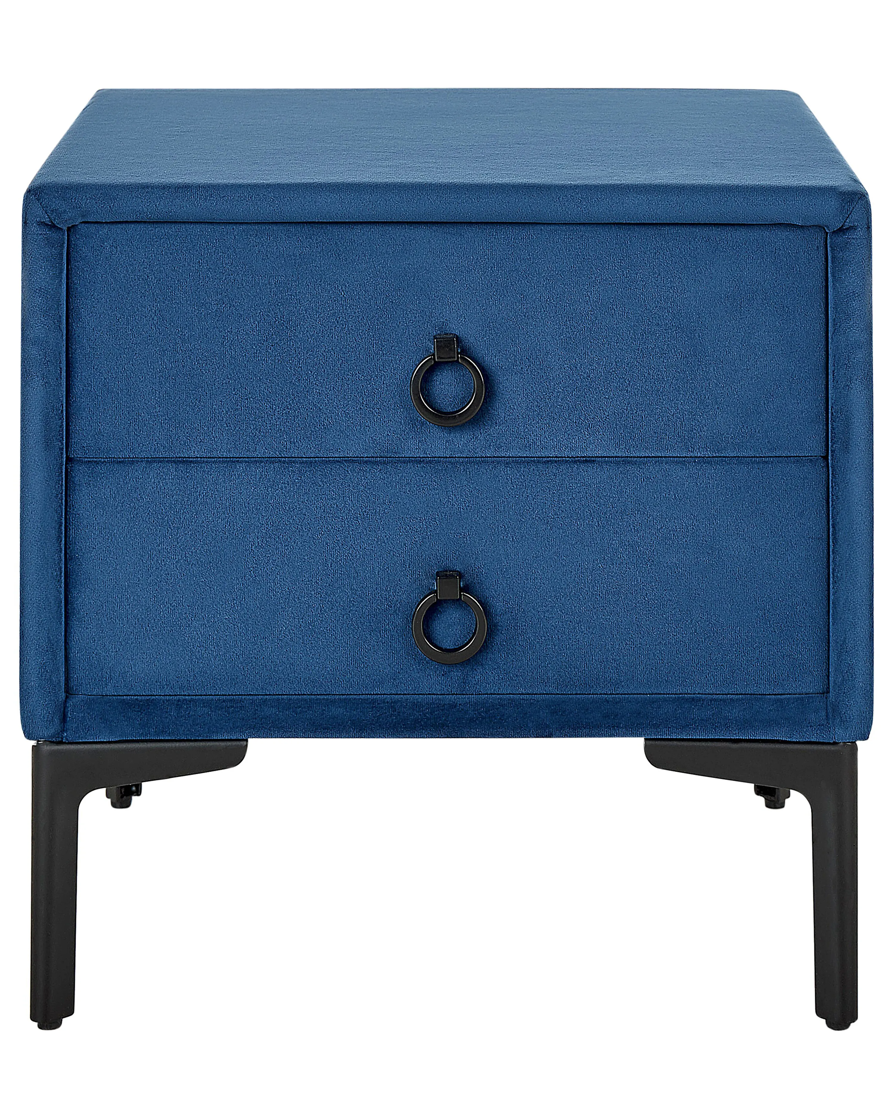 Nachtkastje met 2 lades SEZANNE Fluweel Marineblauw
