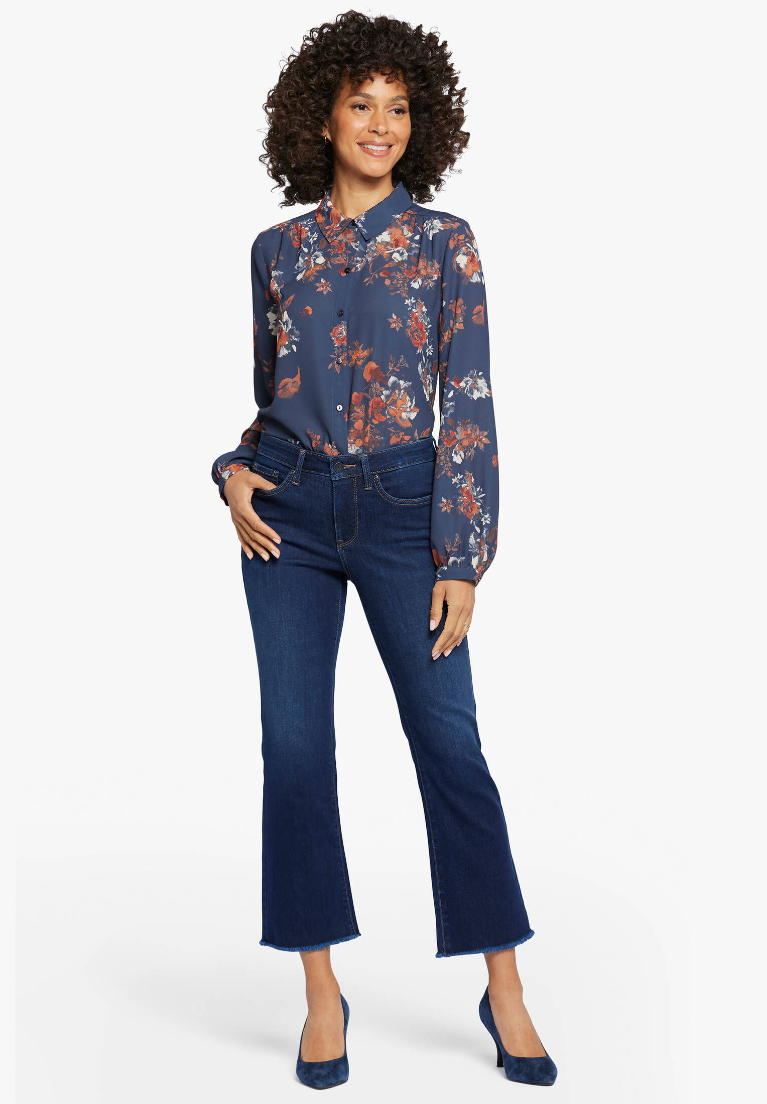 NYDJ| Damen Ankle-Jeans Barbara Bootcut Ankle Fray Hem