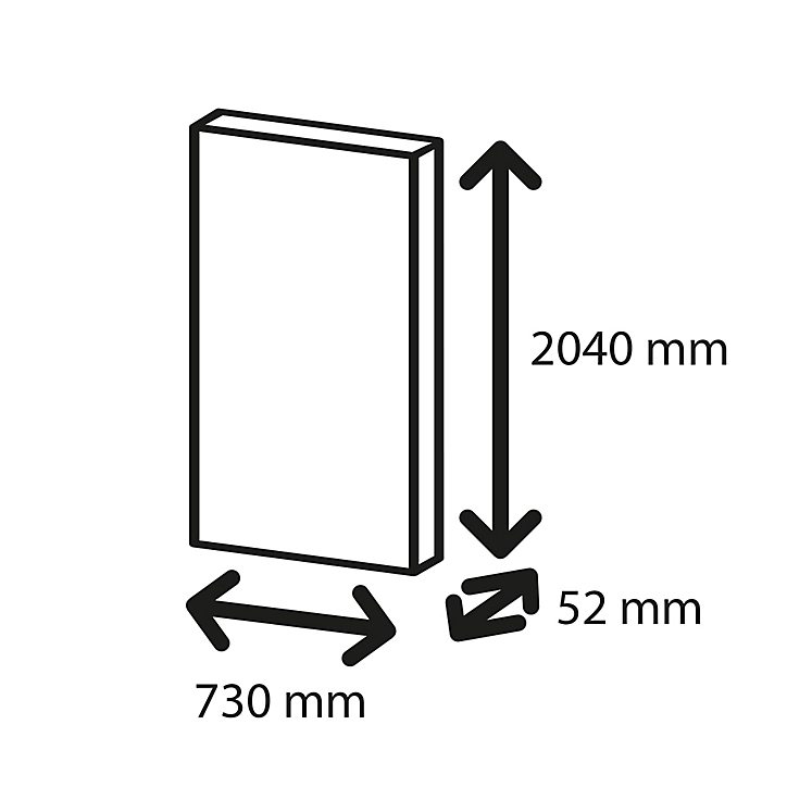 Bloc-porte Triaconta gris clair H.204 x l.73 cm, poussant gauche