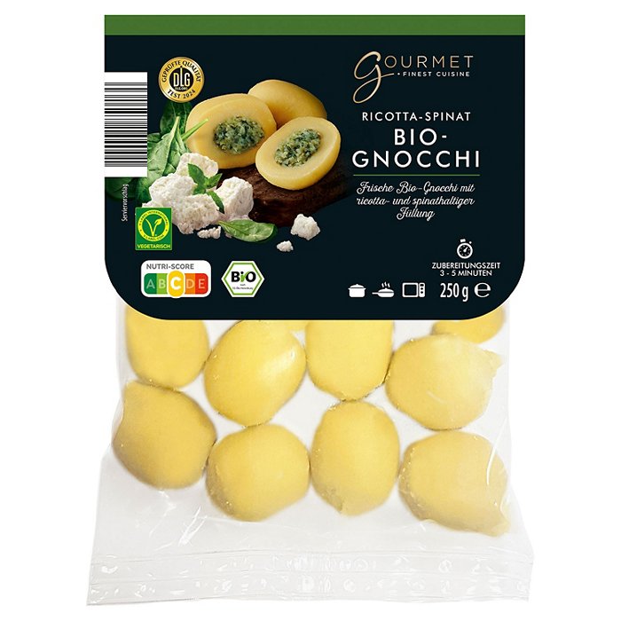 GOURMET FINEST CUISINE Bio-Gnocchi gefüllt 250 g, Ricotta-Spinat