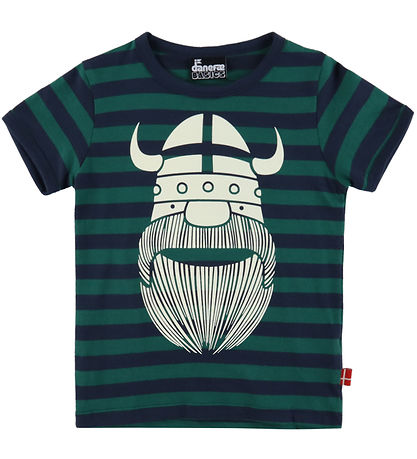 Danefæ T-Shirt - Danebasic - Grün/Dunkelblau Navy Erik