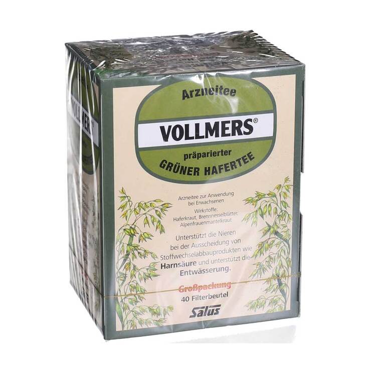 Vollmers präparierter grüner Hafertee Filterbeutel, 40 St