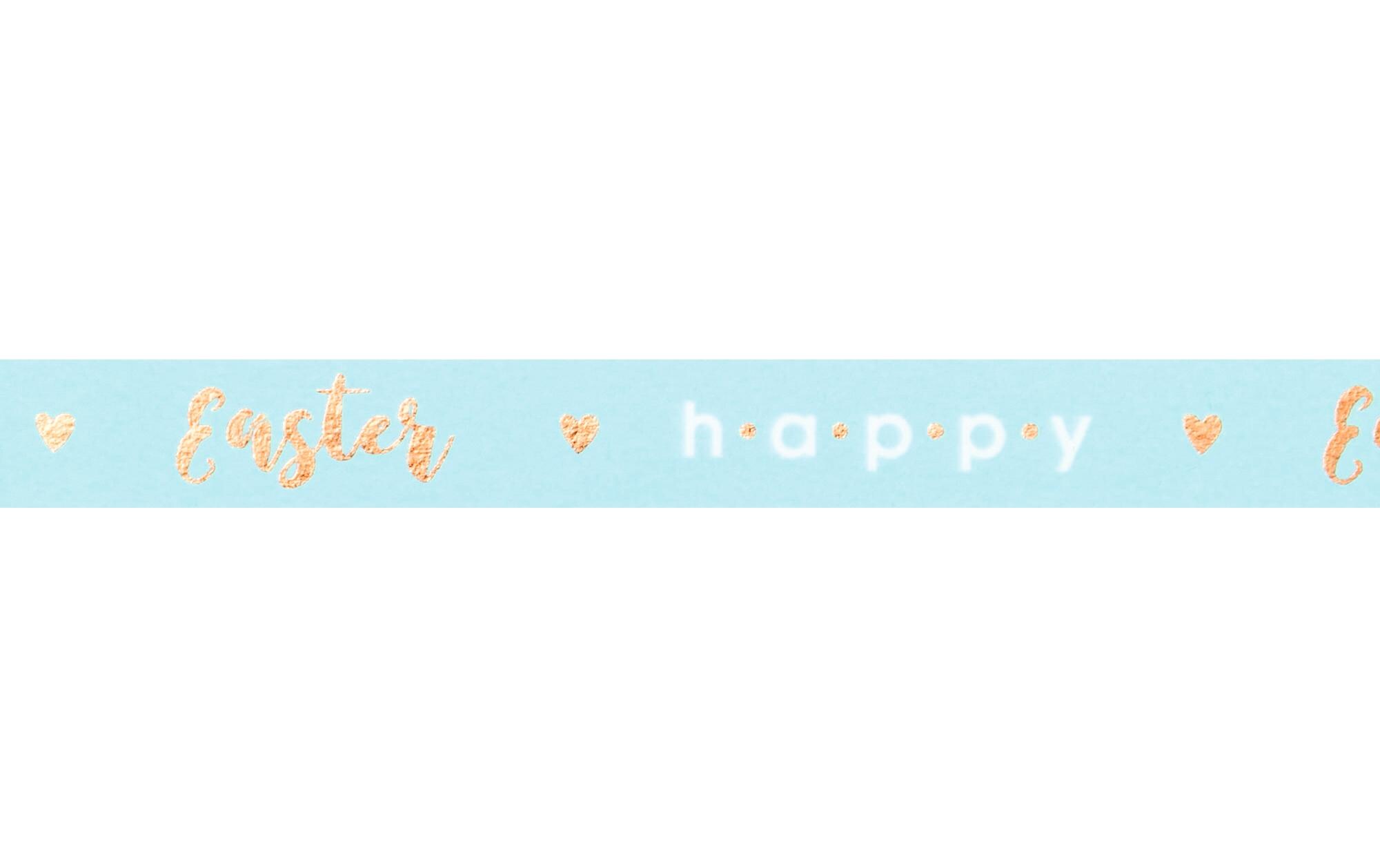 Washi-Tape Happy Easter, 15 mm x 5 m, RoségoldKlebeband aus säurefreiem Reispapier zum Dekorieren
