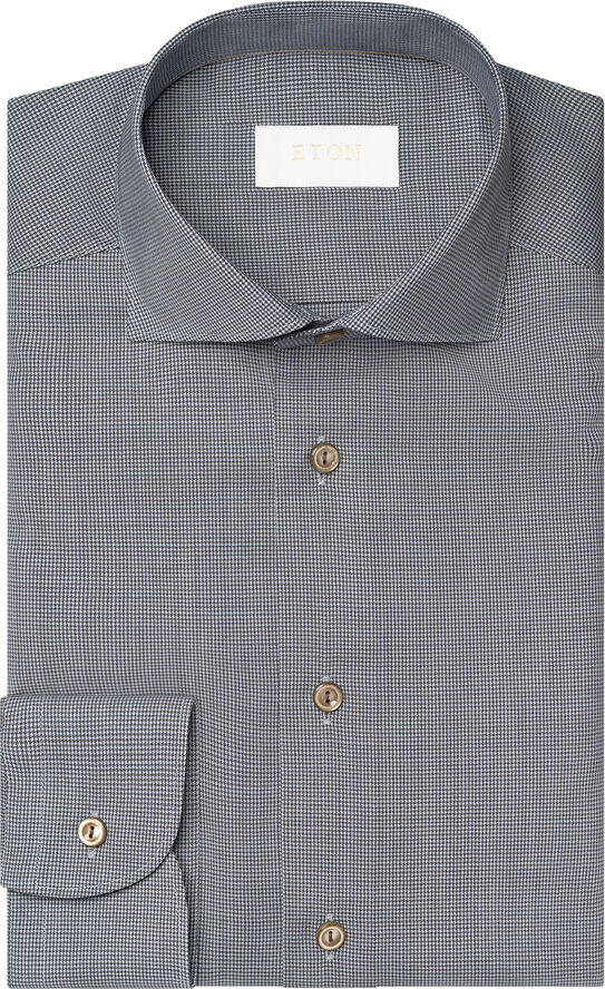 ETON Slim Fit Brown Houndstoothmerino Wool Shirt Brun