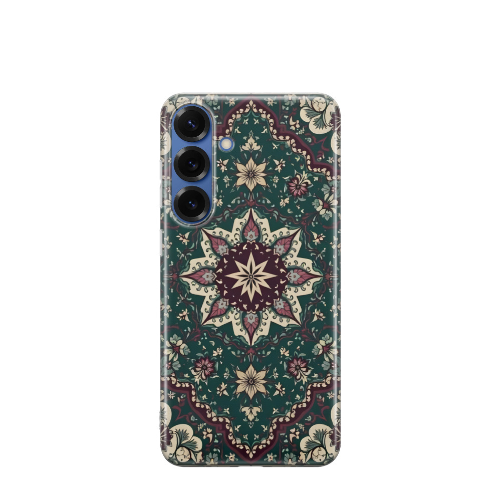 Samsung Galaxy S25 Plus Gummi Hülle Orientalische Pracht 3 - Grün