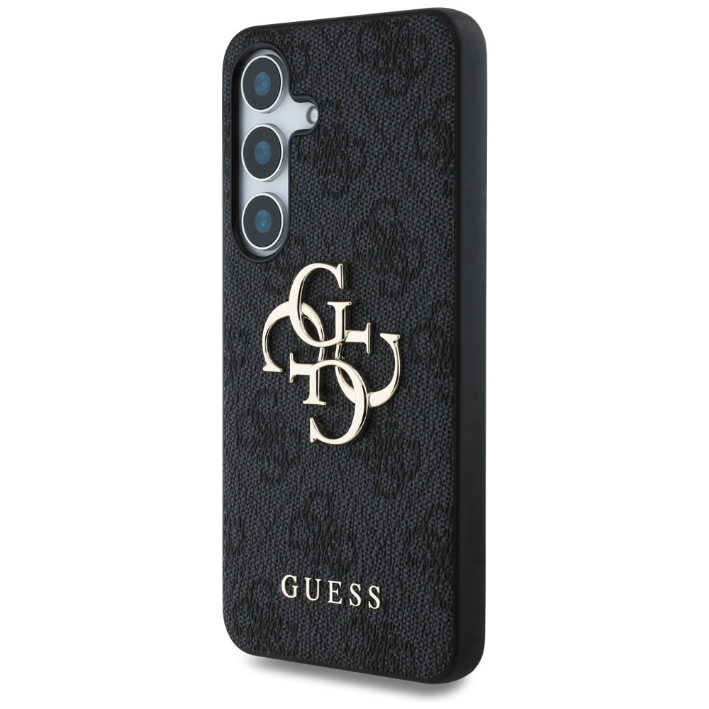 Samsung Galaxy S25  Plus Leder Hardcase Hülle 4G Big Metal Logo (GUHCS25M4GMGGR) - Schwarz